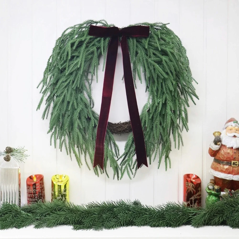 My Texas House Evergreen Natural Feel Norfolk Artificial Christmas Wreath 22”